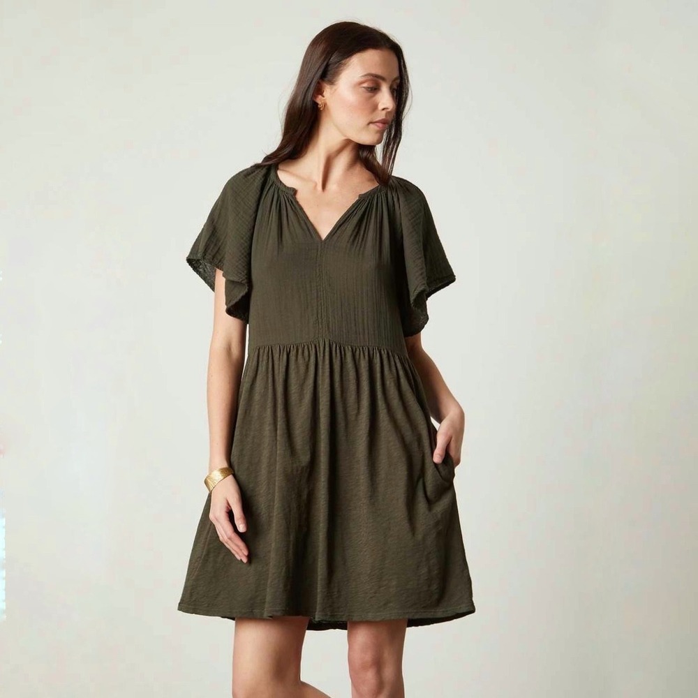 Velvet Graham Spencer | Jamie Flutter Sleeve Mini Dress Size S 100% Cotton